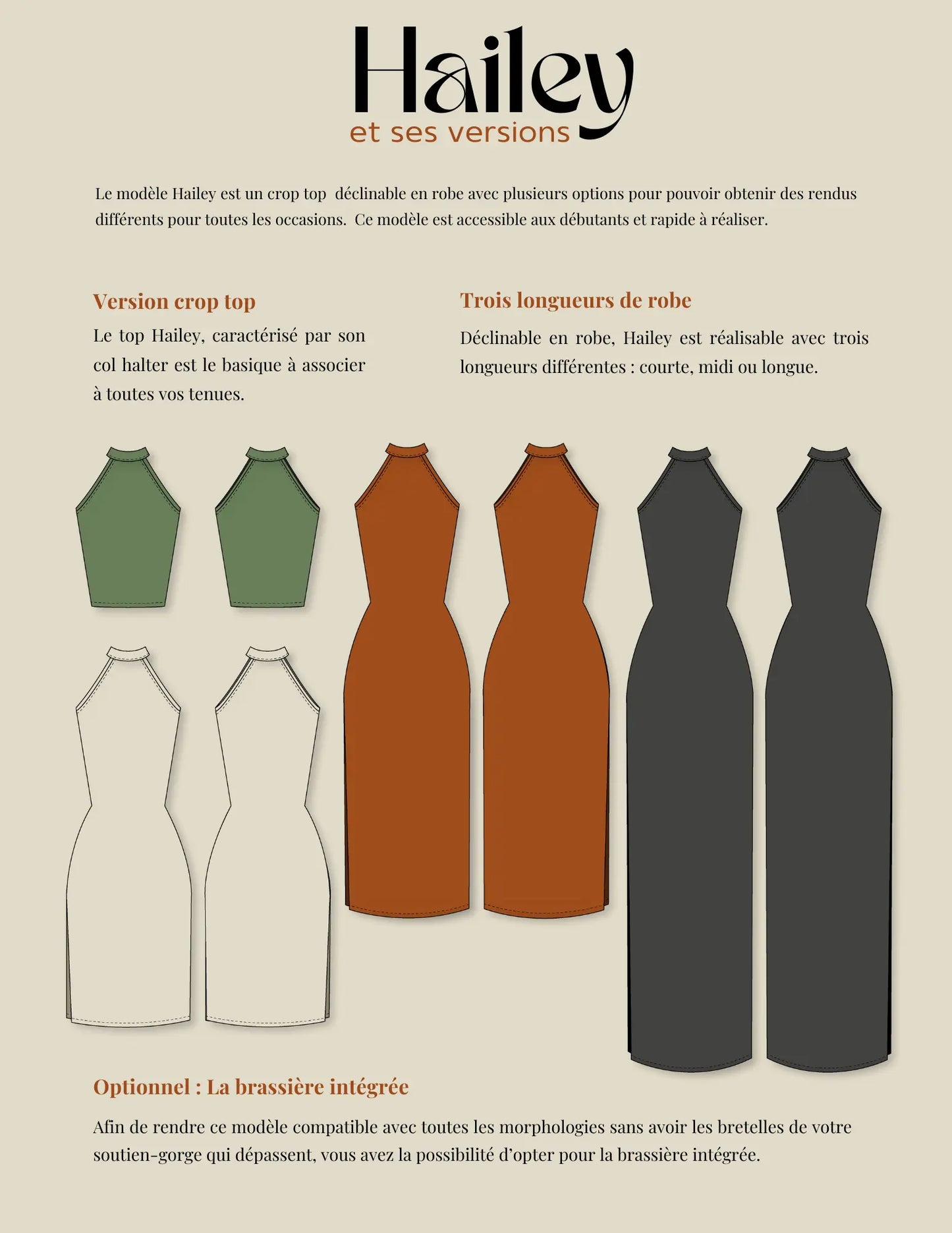 Patron PDF - Hailey - Evelyne PatternsCrop top - RobeEvelyne Patterns