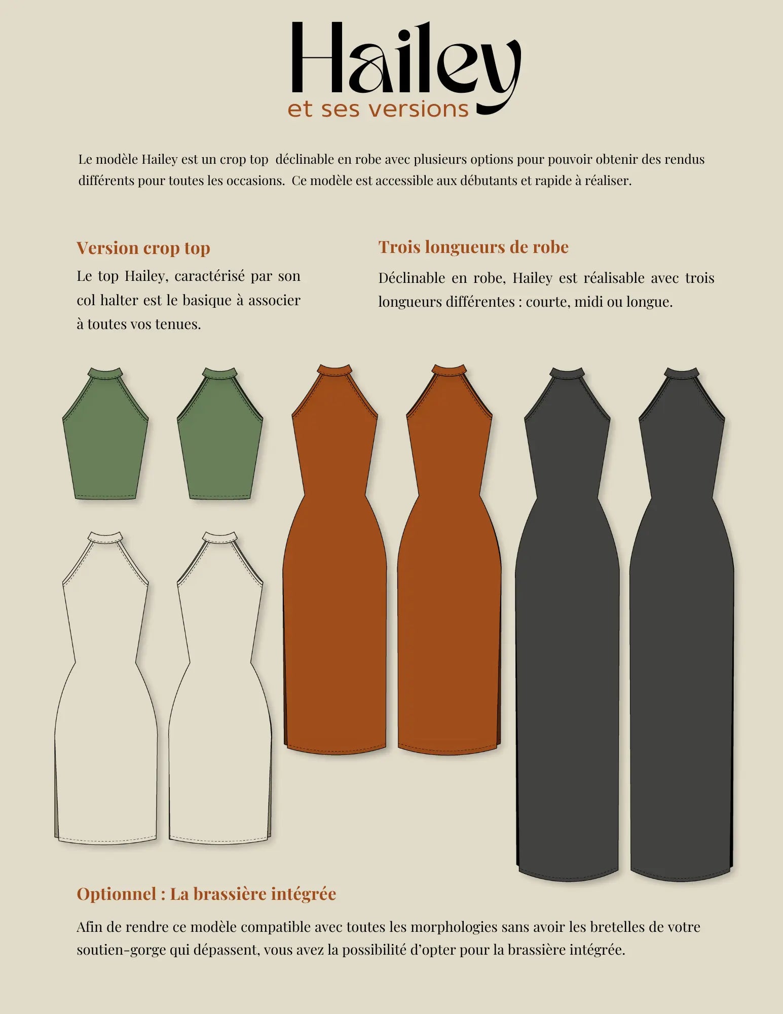 Patron PDF - Hailey - Evelyne PatternsCrop top - RobeEvelyne Patterns