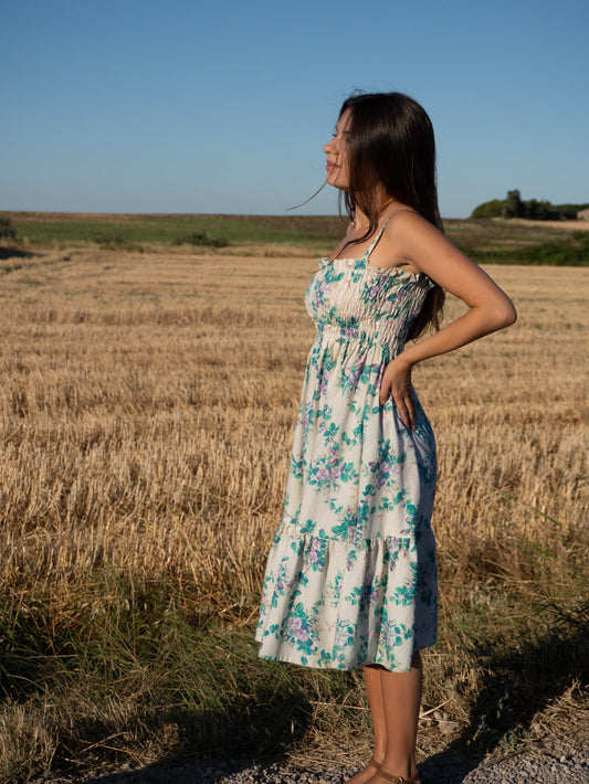 Patron robe Chloé cousue main avec basque froncée
