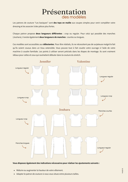 Patrons de couture : Les basiques