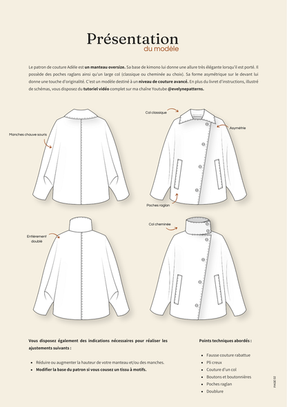 Patron de couture : le manteau Adèle