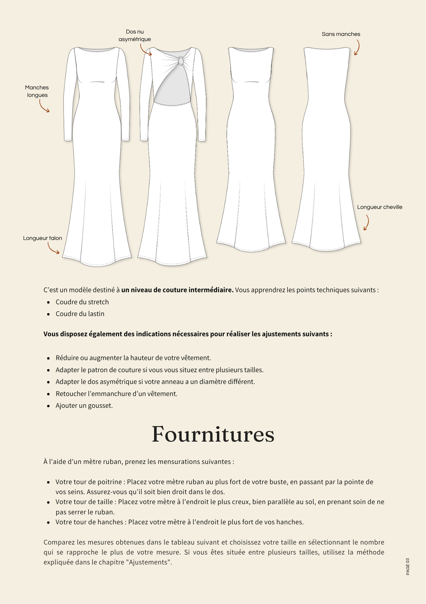 Patron de couture : le body /robe Danaé