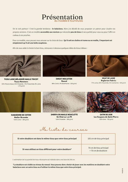 Sewing pattern: the Balaclava