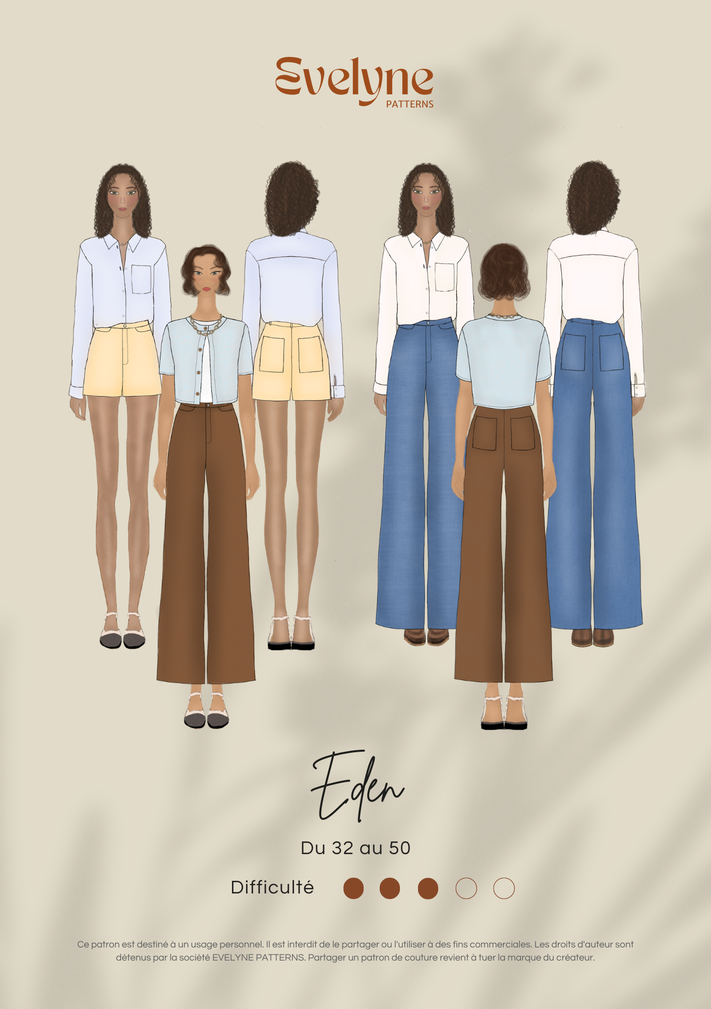 Patron de couture : le pantalon / short Eden