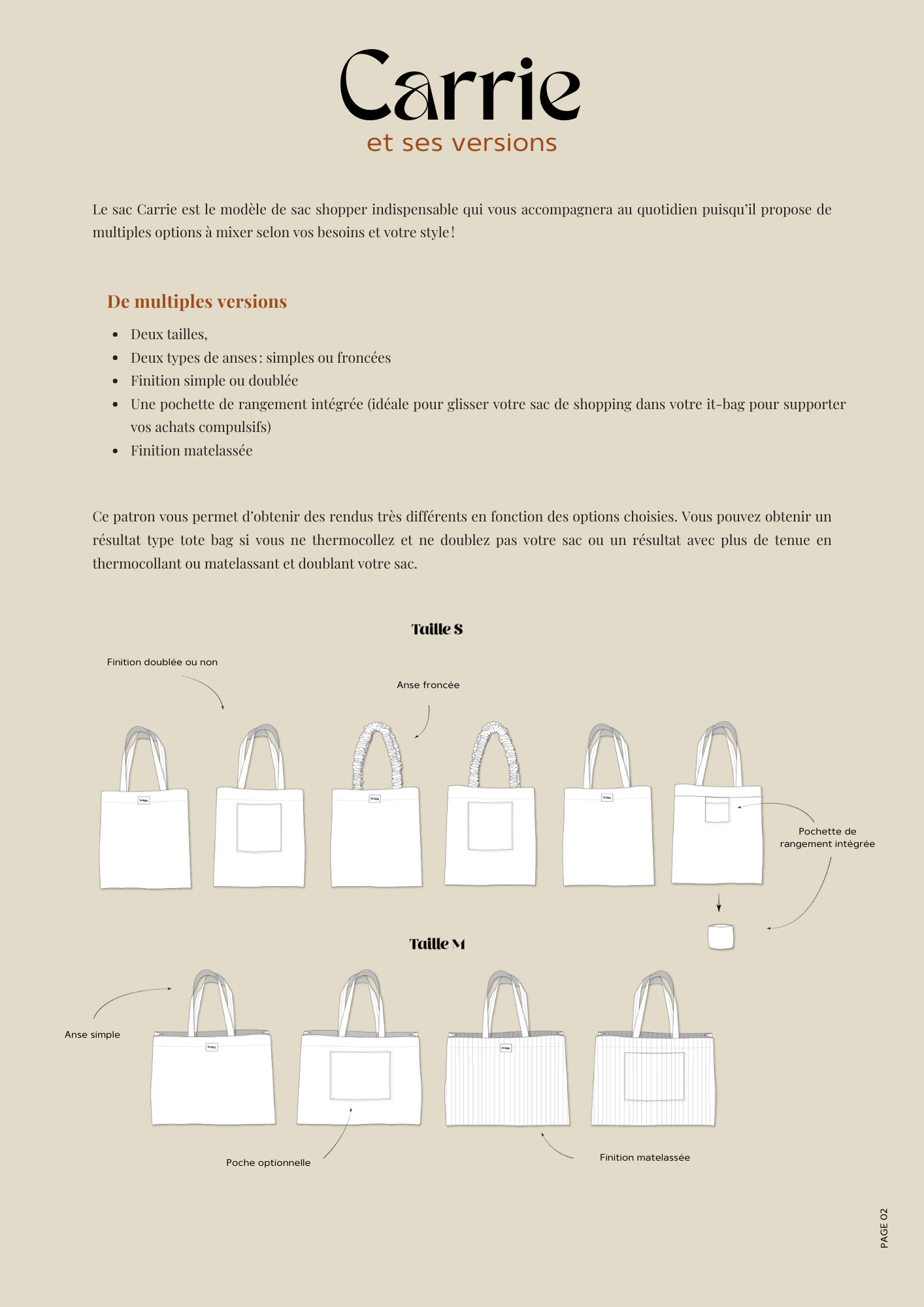 Patron PDF - Carrie - Evelyne PatternsSacEvelyne Patterns