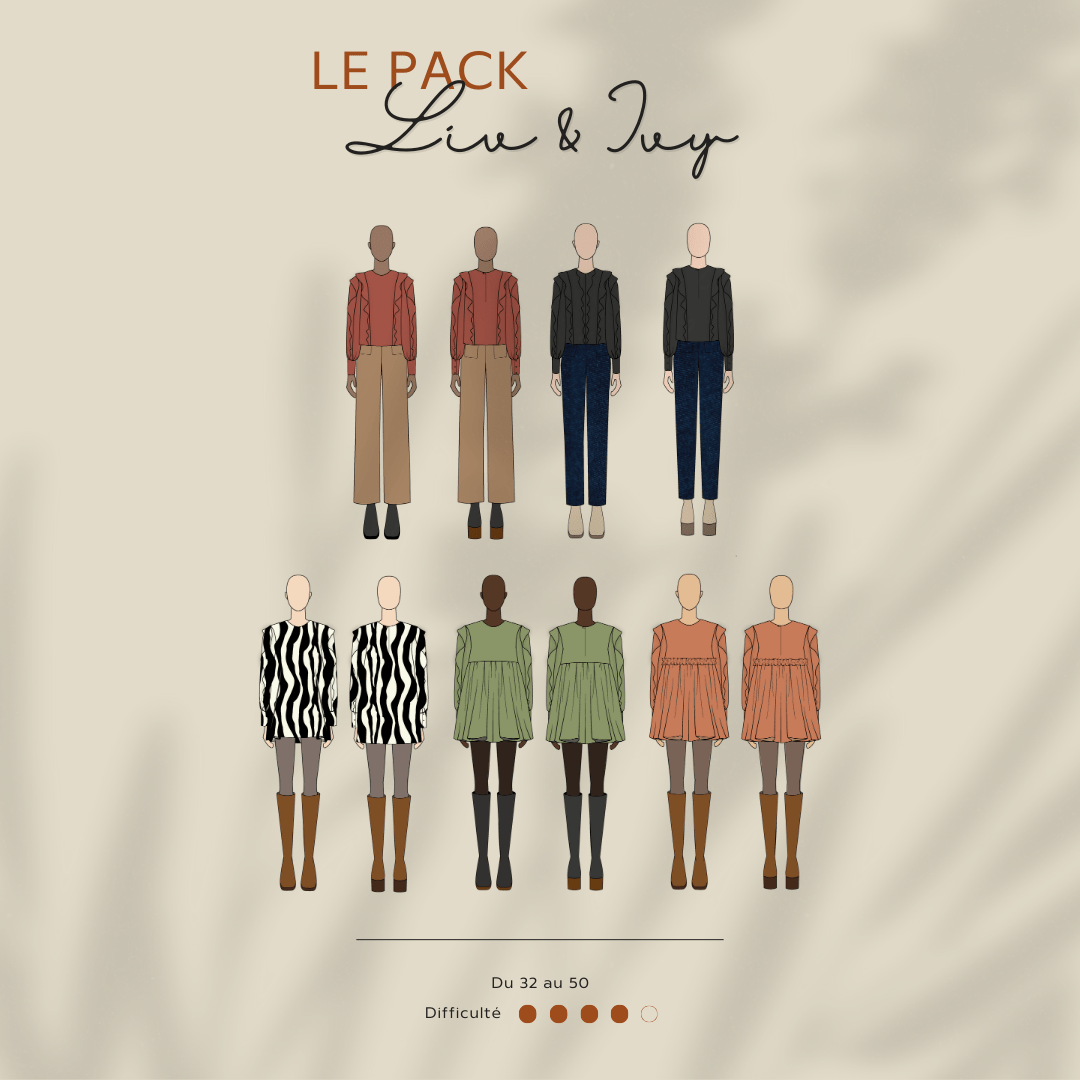 Patron PDF - Pack Liv & Ivy - Evelyne PatternsPackEvelyne Patterns