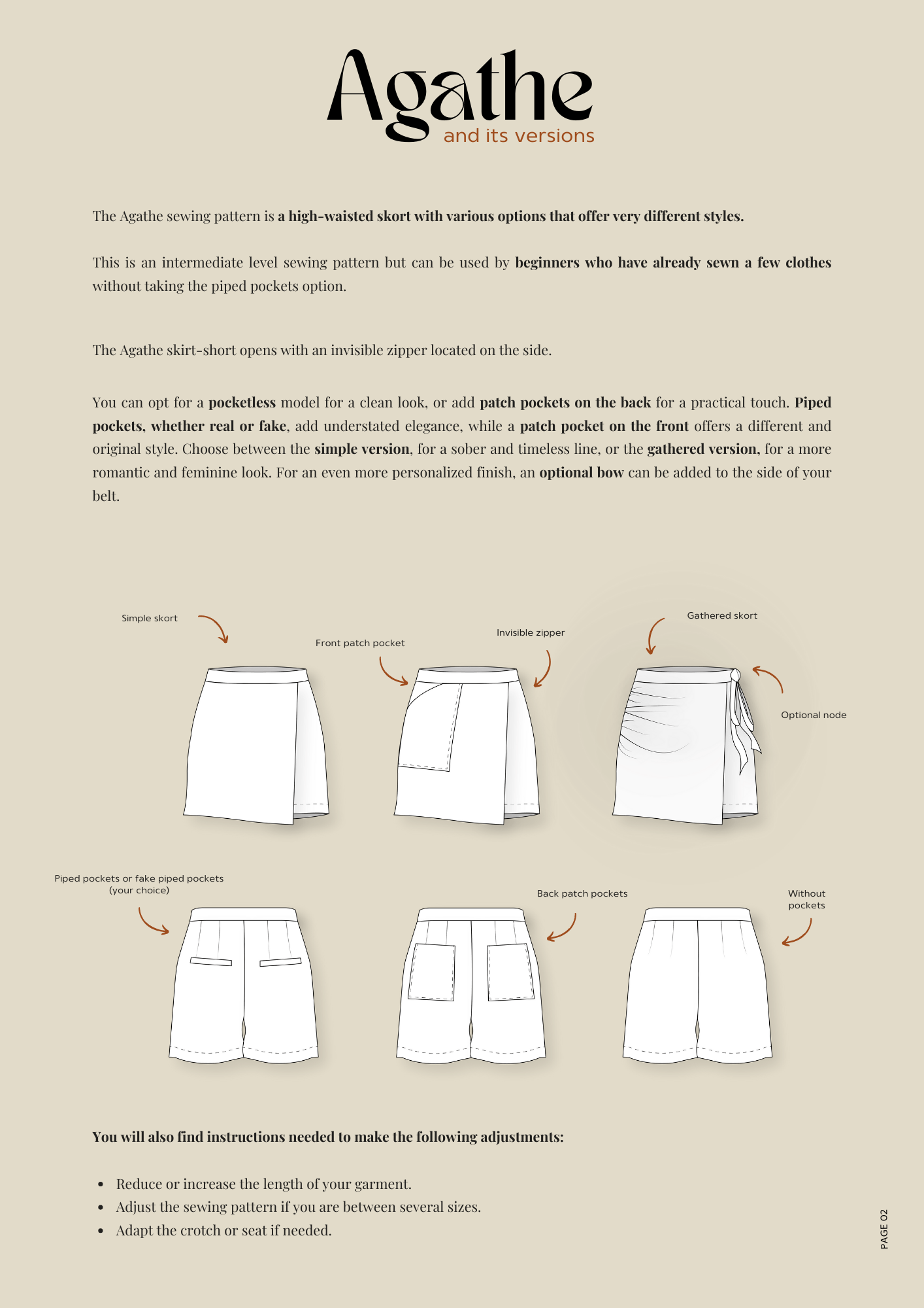 PDF Pattern - Agathe - Evelyne PatternsJupe - shortEvelyne Patterns