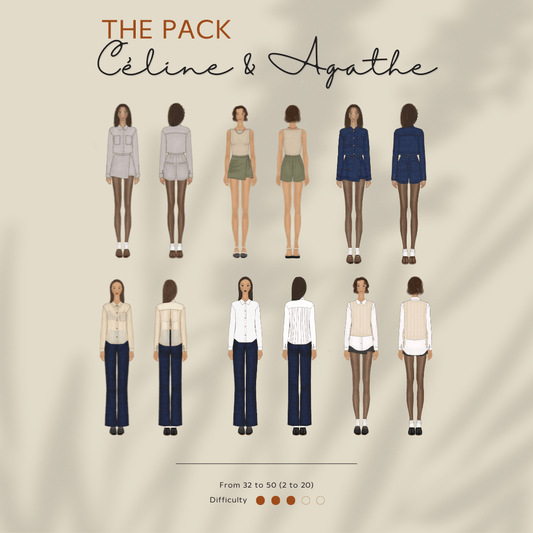 PDF Pattern - Céline & Agathe Pack - Evelyne PatternsPackEvelyne Patterns